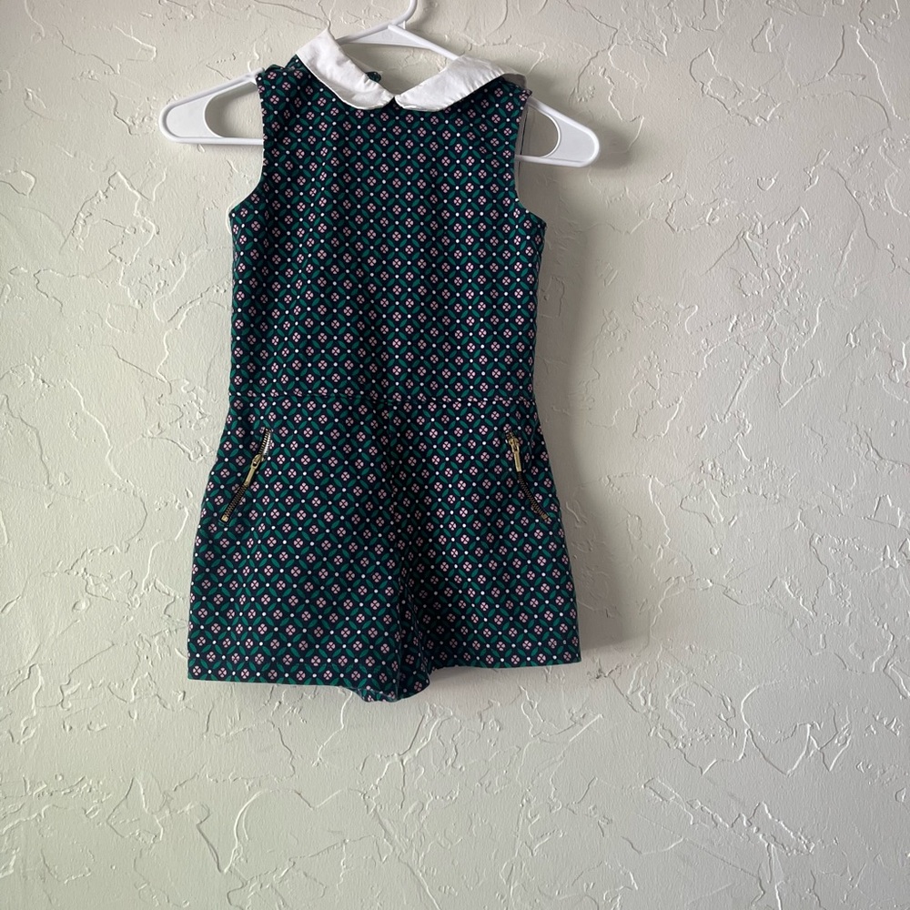 Janie and Jack Floral Pattern romper - Pink and Green